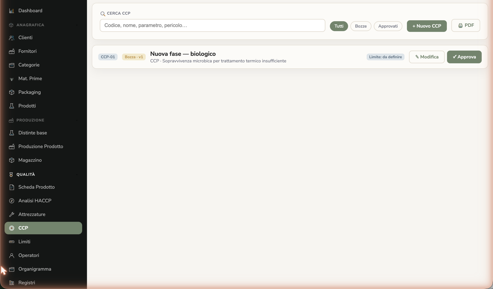 CCP and critical limits management in KoreLab with automatic compliance verdict